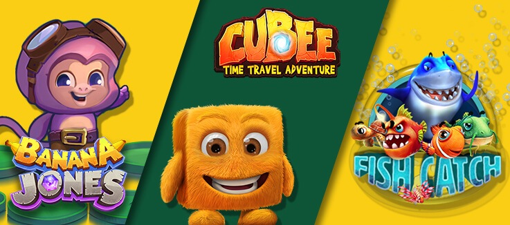 Cubee and Banana Jones characters with &quot;Gamification&quot; written below them 	